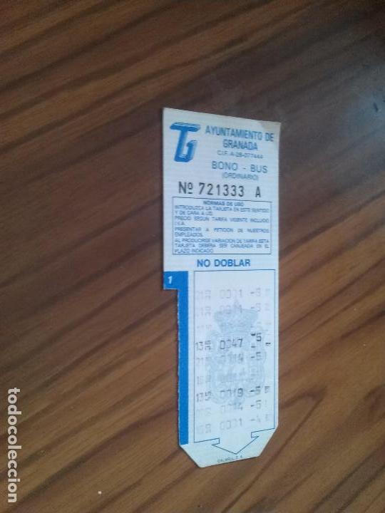 Coleccionismo Billetes de transporte: BONOBUS DEL AYUNTAMIENTO DE GRANADA. AUTOBUSES. FALTA UNO POR PICAR. RAR&Iacute;SIMO. DE PAPEL