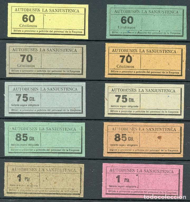 Coleccionismo Billetes de transporte: (L039) 10 BILLETES DE AUTOBUSES LA SANJUSTENCA // Z56
