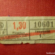 Coleccionismo Billetes de transporte: BILLETE DE TRANVIA - TRANVIAS DE BARCELONA - 1,30 PESETAS - 10601 - NÚMERO CAPICUA -