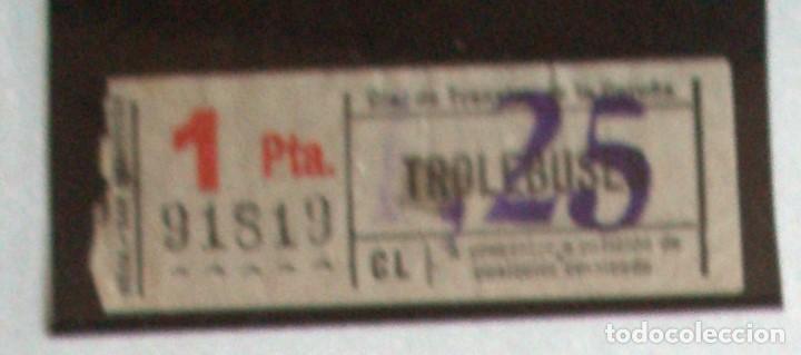Collectables Transport Tickets: Billete troleb&uacute;s capic&uacute;a (C49) CORU&Ntilde;A A&ntilde;os 50: n&uacute;mero 91819