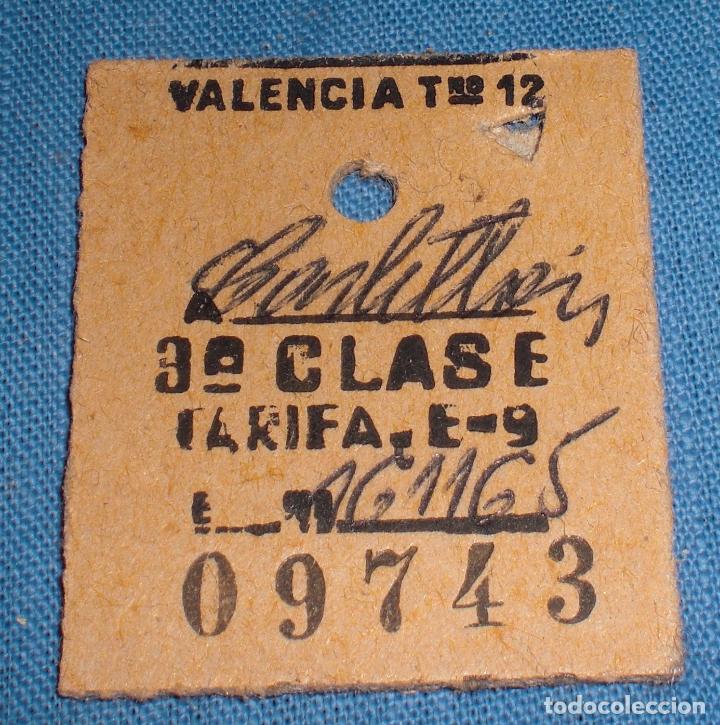 Coleccionismo Billetes de transporte: Ticket tren Valencia Castellon 3a clase