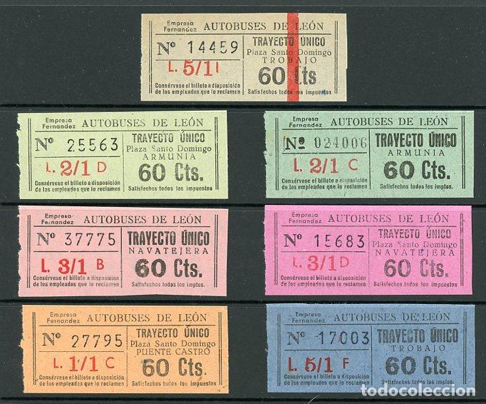 Coleccionismo Billetes de transporte: (L012) 7 BILLETES DE EMPRESA FERNANDEZ // AUTOBUSES DE LEON // Z21