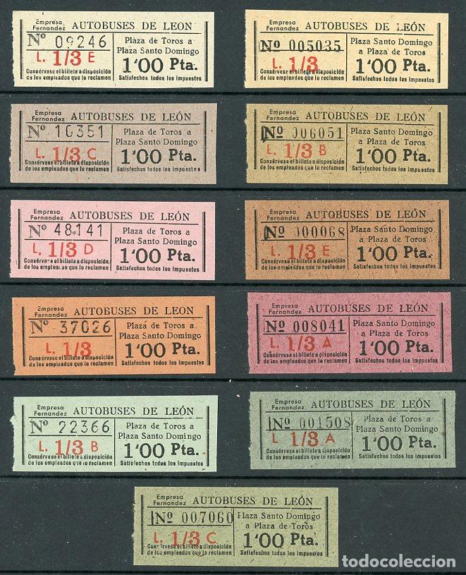 Coleccionismo Billetes de transporte: (L010) 11 BILLETES DE EMPRESA FERNANDEZ // AUTOBUSES DE LEON // Z19