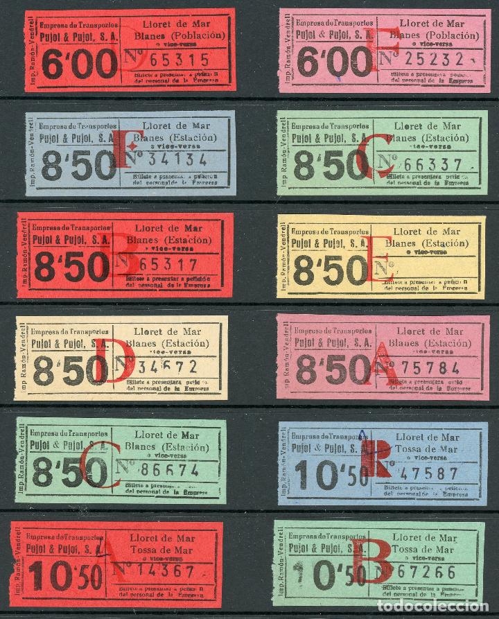 Coleccionismo Billetes de transporte: (L104) 12 BILLETES DE EMPRESA PUJOL & PUJOL, S.A. // LLORET - BLANES, TOSSA // Y49