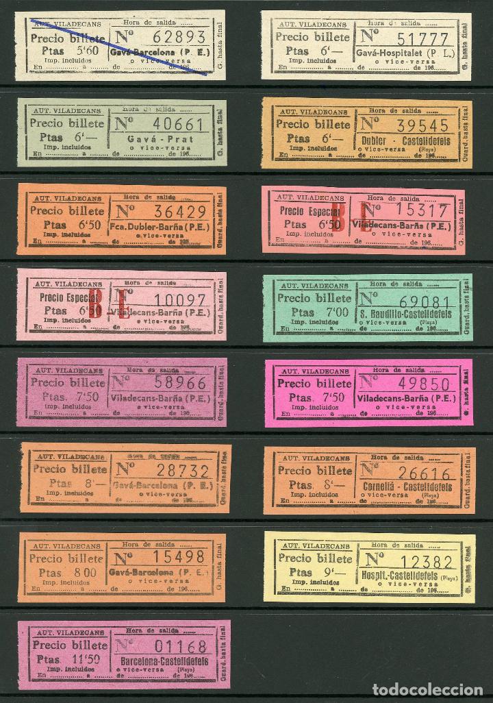 Coleccionismo Billetes de transporte: (L110) 15 BILLETEs DE AUTOBUSES VILADECANS (BARCELONA) // MEDIDAS APROX 8 x 2,5 cm // V16