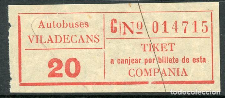 Coleccionismo Billetes de transporte: BILLETE DE CANJE DE AUTOBUSES VILADECANS (BARCELONA) // V17