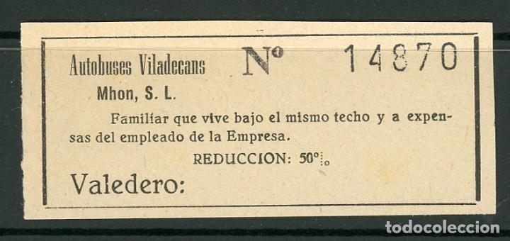 Coleccionismo Billetes de transporte: (L112) MUY INTERESANTE BILLETE QUE UNE AUTB. VILADECANS CON MHON SL // V16