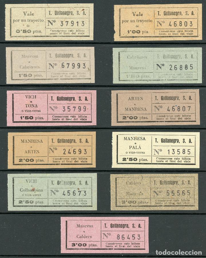 Coleccionismo Billetes de transporte: (L122) 8 BILLETES DE T. GALTANEGRA - MANRESA (BARCELONA) // A&Ntilde;OS 50 // X20