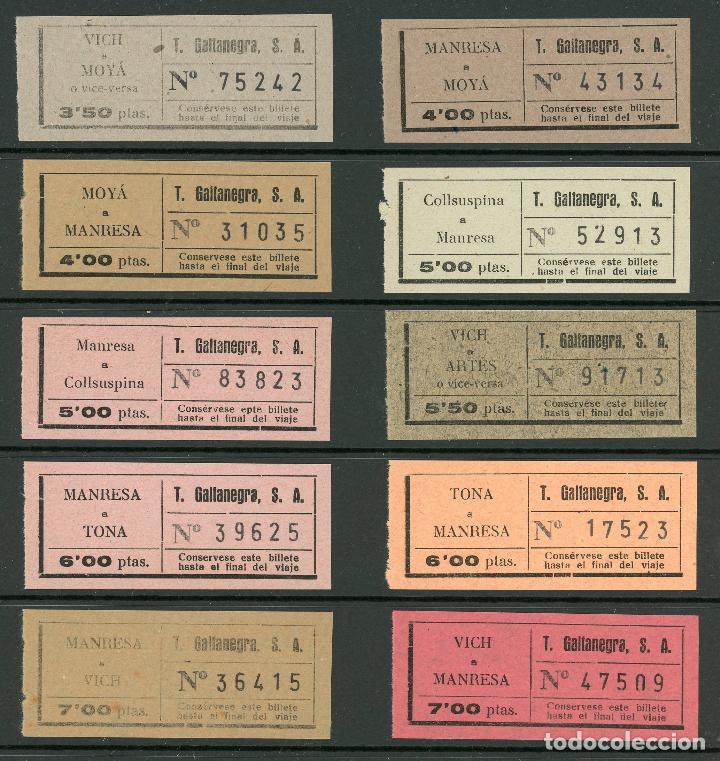 Coleccionismo Billetes de transporte: (L123) 5 BILLETES DE T. GALTANEGRA - MANRESA (BARCELONA) // A&Ntilde;OS 50 // X21