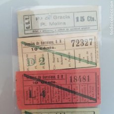 Coleccionismo Billetes de transporte: 4 BILLETES TRANVÍA BARCELONA AÑOS 1910' CAPICUA 10 CTMOS. Lote 95056168