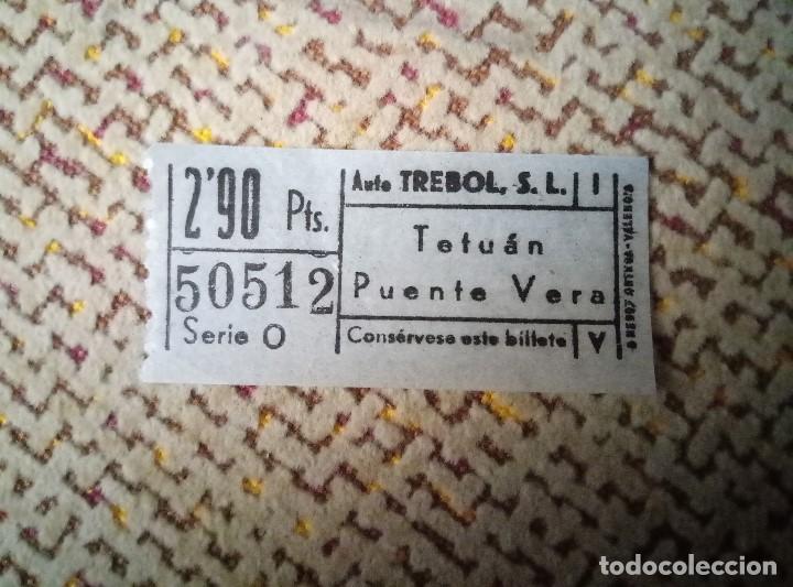Sammeln von Fahrkarten: Peque&ntilde;o Billete antiguo - Auto Trebol, S.L. Entre Tet&uacute;an y Puente Vera