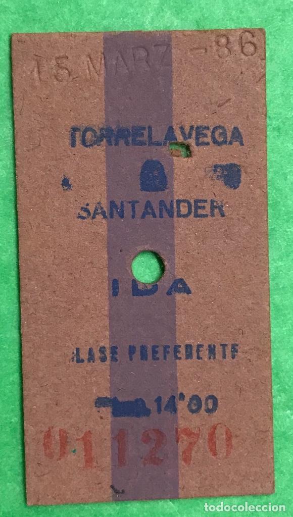 Collectables Transport Tickets: Billete de tren - Ferrocarril Torrelavega - Santander (Ida) Clase preferente