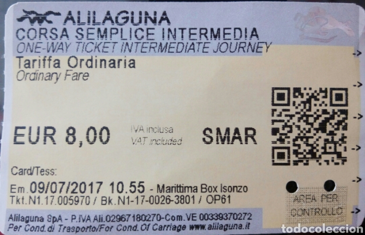 Sammeln von Fahrkarten: BILLETE DE TRANSPORTE DE VENECIA