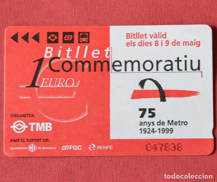 Coleccionismo Billetes de transporte: TARJETA DE BUS  Y METRO - CONMEMORATIVA - 75 ANYS DE METRO - SIN USO