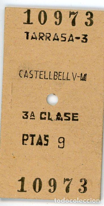 Collectionnisme Billets de transport: BILLETE EDMONDSON ENTRE TARRASA Y CASTELLVISBAL // 9 PTAS // A&Ntilde;O 1969