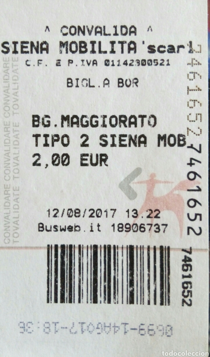 Colecionismos Bilhetes de Transporte: BILLETE DE TRANSPORTE DE SIENA