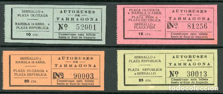 Sammeln von Fahrkarten: (L134)  4 BILLETES DE AUTOBUSES DE TARRAGONA // SIN IMPRESOR // A&Ntilde;OS 40 // V51