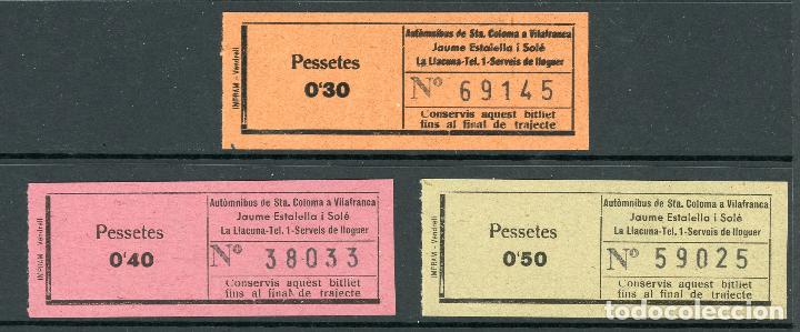 Coleccionismo Billetes de transporte: (L142) 3 BILLETES DE JAUME ESTALELLA I SOLE //STA. COLOMA - VILAFRANCA // A&Ntilde;OS 30 // X19