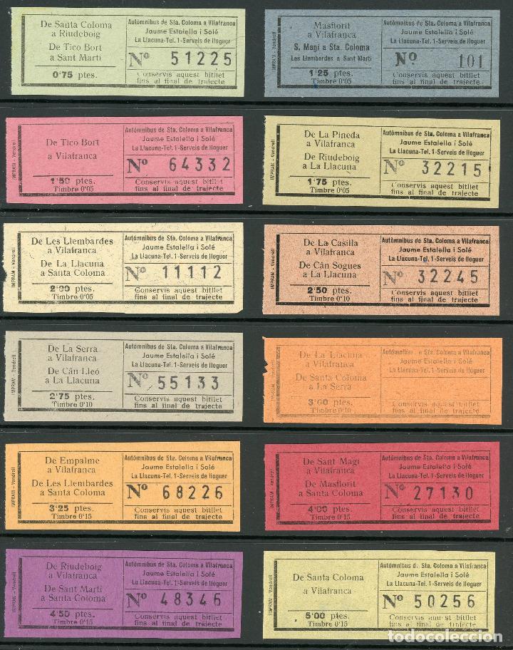 Coleccionismo Billetes de transporte: (L143) 12 BILLETES DE JAUME ESTALELLA // DE STA. COLOMA A VILAFRANCA //  A&Ntilde;OS 30 // X19