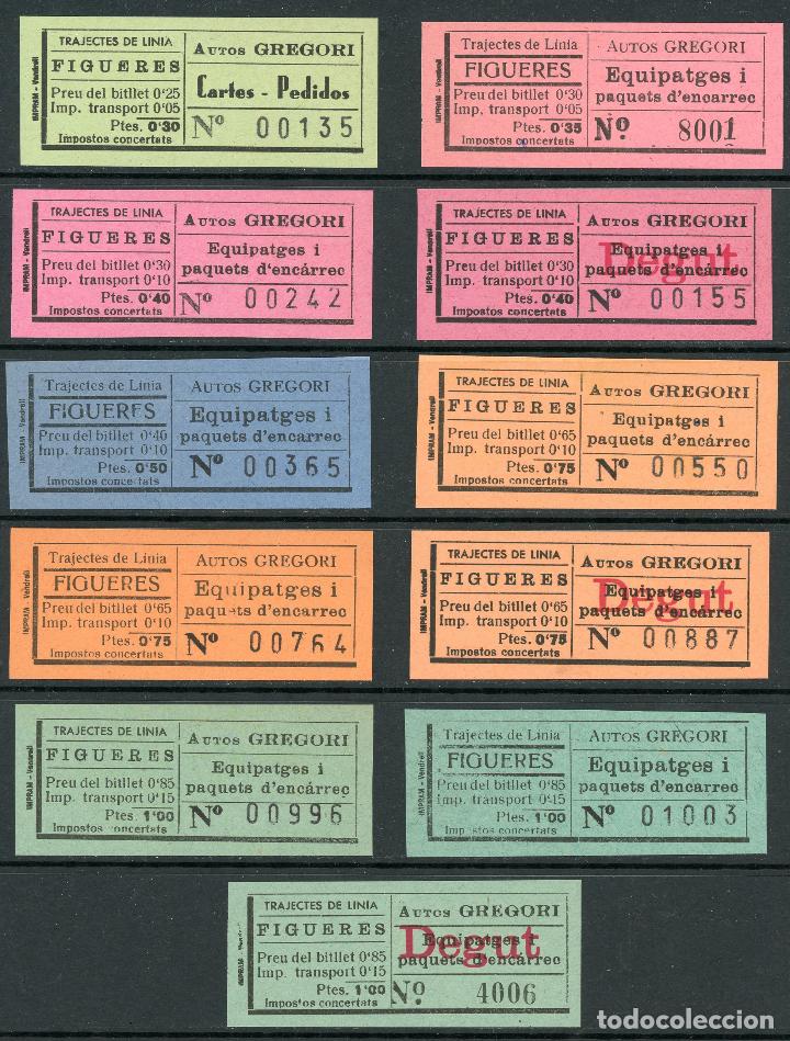 Coleccionismo Billetes de transporte: (L150) 3 BILLETES DE AUTOS GREGORI // FIGUERES // A&Ntilde;OS 30 // X33