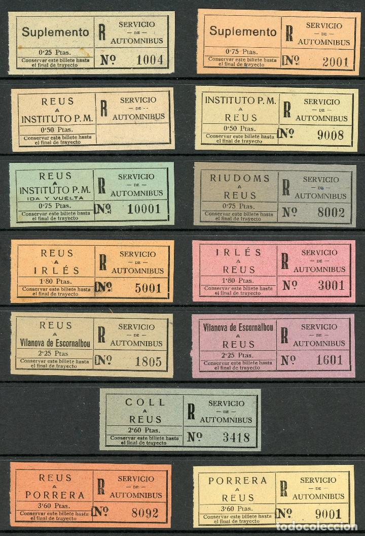 Coleccionismo Billetes de transporte: (L151) 13 BILLETES DE SERVICIO DE AUTOMNIBUS  // A&Ntilde;OS 50 // U1