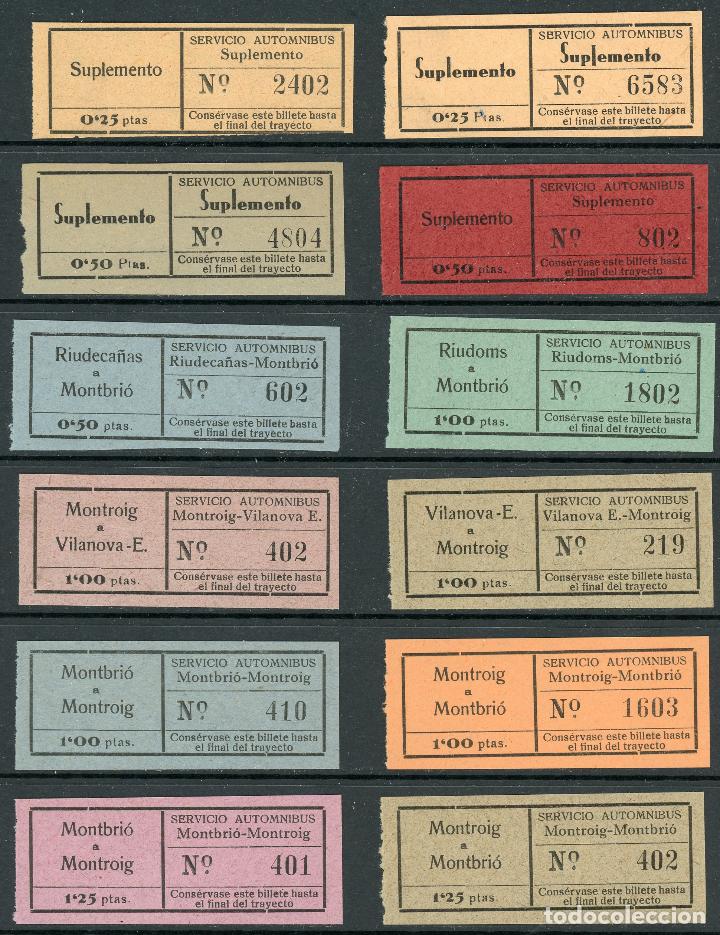 Coleccionismo Billetes de transporte: (L154) 12 BILLETES DE SERVICIO DE AUTOMNIBUS // A&Ntilde;OS 50 // U4