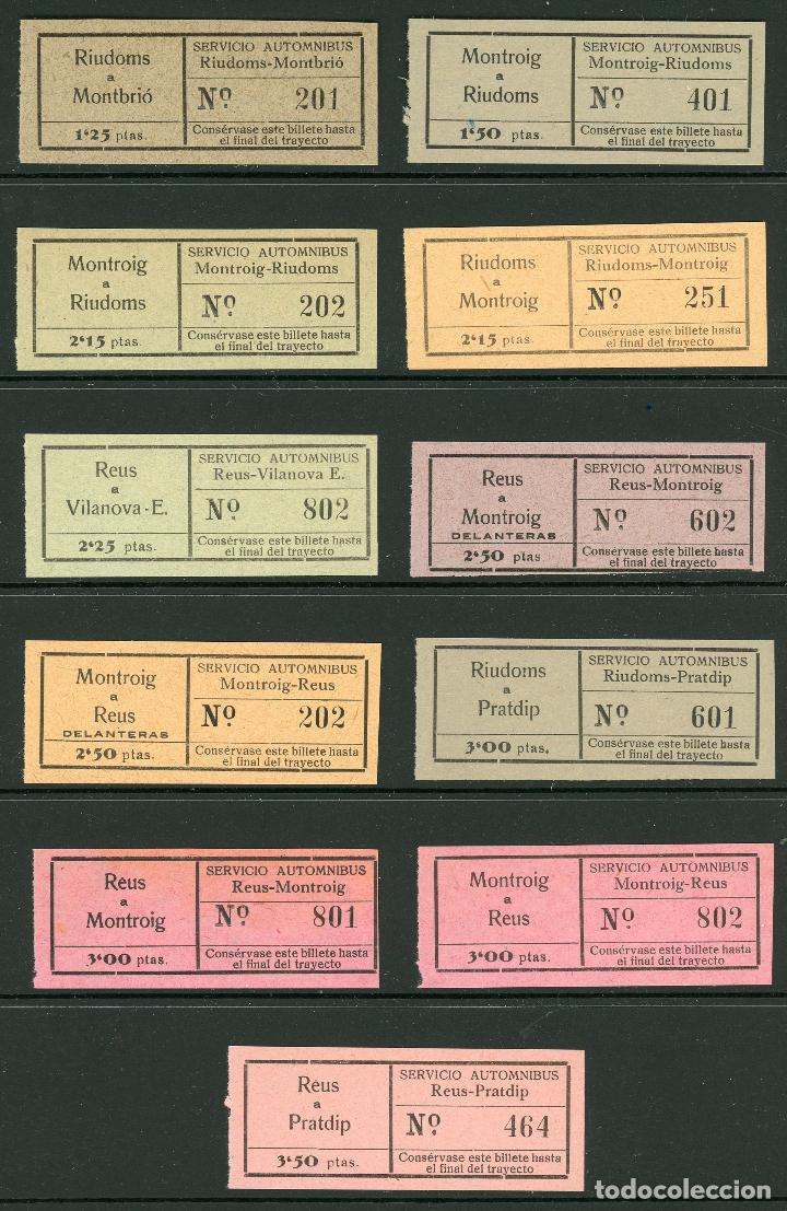 Coleccionismo Billetes de transporte: (L155) 11 BILLETES DE SERVICIO DE AUTOMNIBUS // A&Ntilde;OS 50 // U4