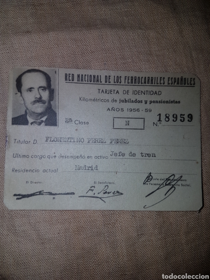 Collectables Transport Tickets: Carnet jefe de tren Renfe a&ntilde;os 1956 a 1959