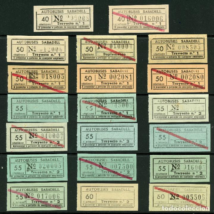 Collectionnisme Billets de transport: (L158) 20 BILLETES DE AUTOBUSES /OS SABADELL // A&Ntilde;OS 30...50 // U12...26