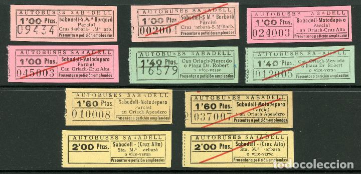 Sammeln von Fahrkarten: (L162) 10 BILLETES DE AUTOBUSES /OS SABADELL // A&Ntilde;OS 30...50 // U12...26