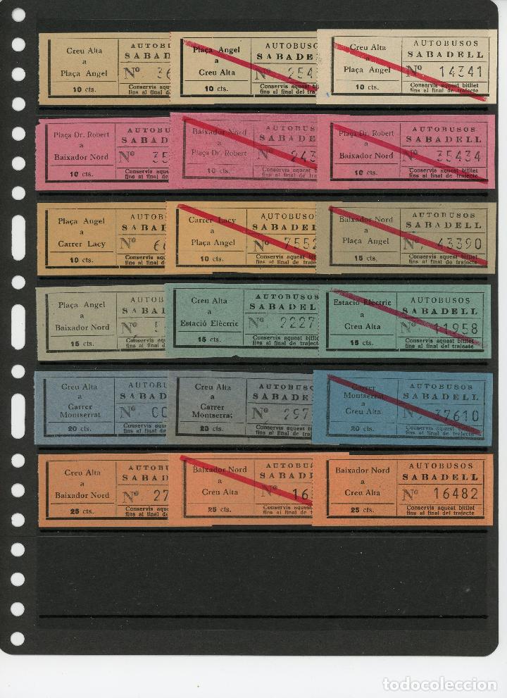 Collectionnisme Billets de transport: (L169) 18 BILLETES DE AUTOBUSES /OS SABADELL // A&Ntilde;OS 30...50 // U12...26