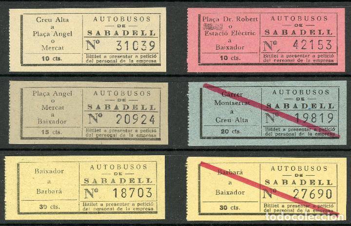Coleccionismo Billetes de transporte: (L170) 18 BILLETES DE AUTOBUSES /OS SABADELL // A&Ntilde;OS 30...50 // U12...26