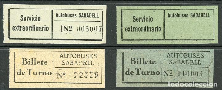 Colecionismos Bilhetes de Transporte: (L177) 4 BILLETES DE AUTOBUSES /OS SABADELL // A&Ntilde;OS 30...50 // U12...26