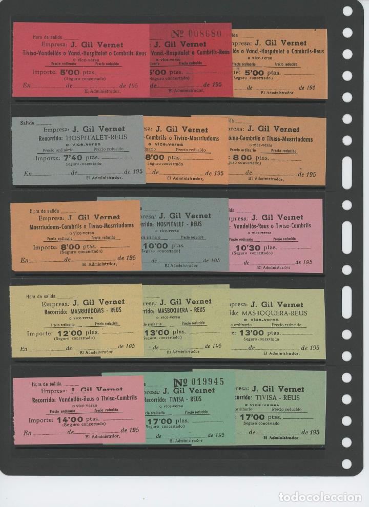 Coleccionismo Billetes de transporte: (L188) 15 BILLETES J. GIL VERNET // A&Ntilde;OS 50 // Z37