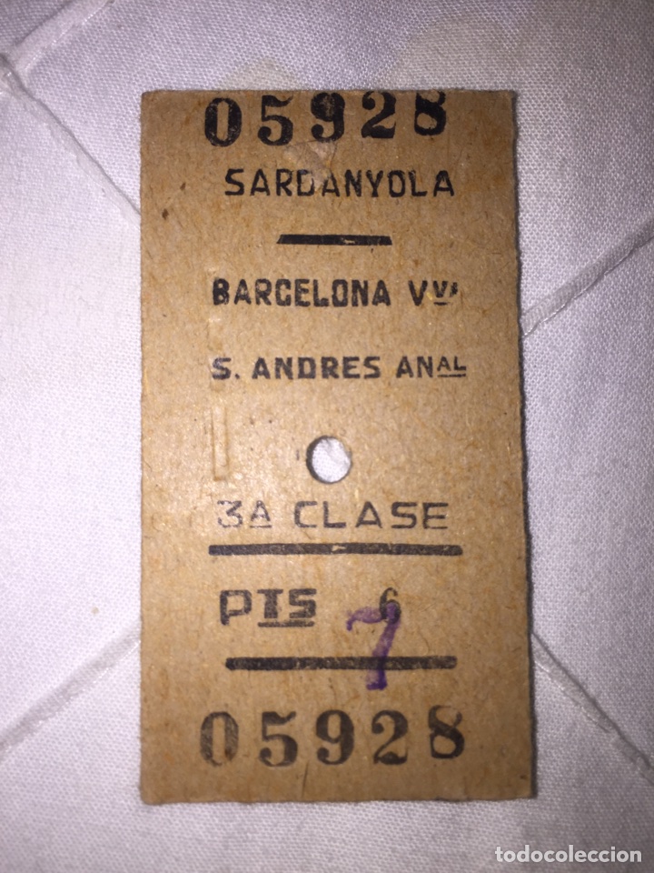 Collectables Transport Tickets: Billete de ferrocarril // Sardanyola - Barcelona Vilanova - San Andr&eacute;s Arenal // 3&ordf; clase // 1967