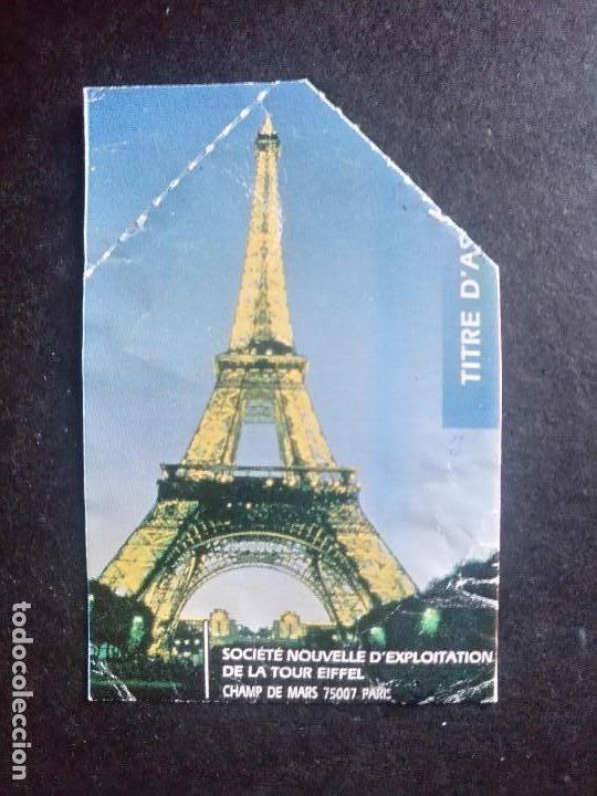 Coleccionismo billetes de transporte: entrada a la torre eiffel ascensor 2 a&ntilde;o 1995 - Foto 1