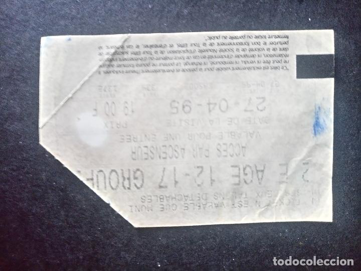 Coleccionismo billetes de transporte: entrada a la torre eiffel ascensor 2 a&ntilde;o 1995 - Foto 2