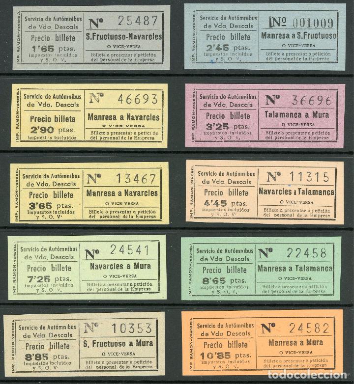 Coleccionismo Billetes de transporte: (L207)  10 BILLETES DE AUTOM. VDA. DESCALS // U10