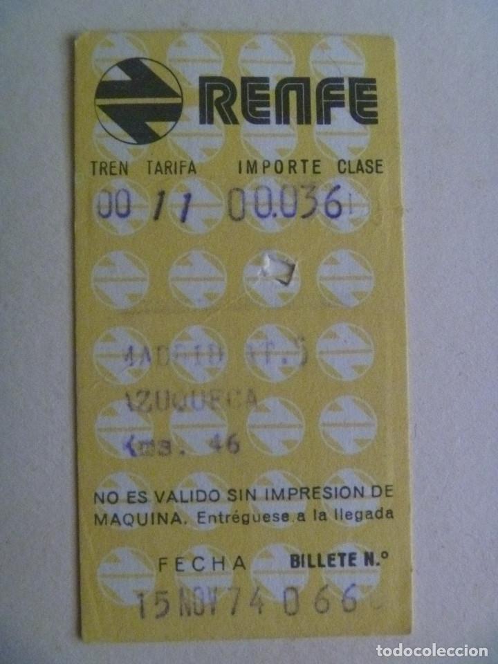 Collectables Transport Tickets: BILLETE DE RENFE , 1974 .. CAPICUA