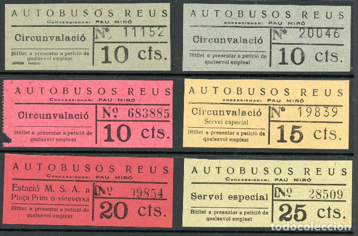 Coleccionismo Billetes de transporte: (L219) 2 BILLETES DE AUTOBUSOS REUS // A&Ntilde;OS 30 // T37