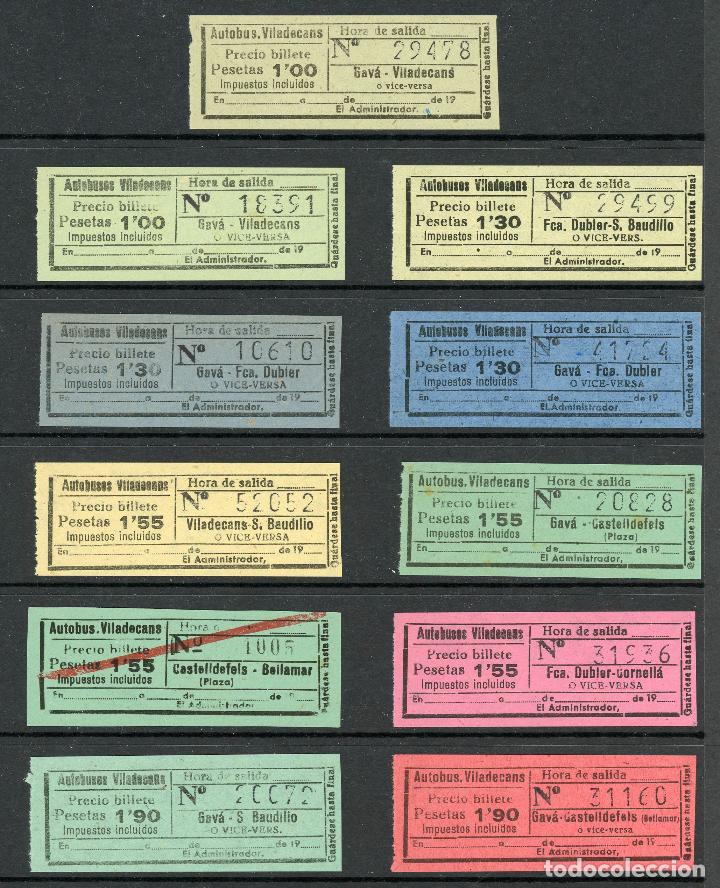 Coleccionismo Billetes de transporte: (L224) 11 BILLETES DE AUTOBUSES VILADECANS //  A&Ntilde;OS 50 // U26
