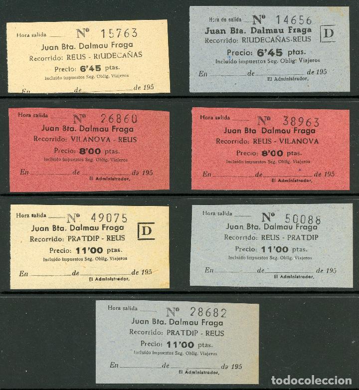 Coleccionismo Billetes de transporte: (L227) 5 BILLETES DE JUAN BTA. DALMAU // A&Ntilde;OS 50 // U31