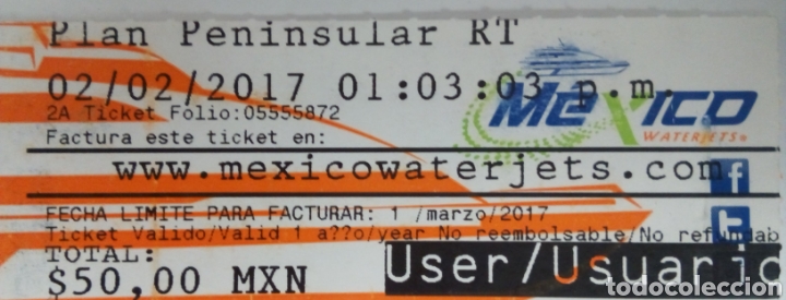 Colecionismos Bilhetes de Transporte: BILLETE TRANSPORTE MAR&Iacute;TIMO DE M&Eacute;XICO