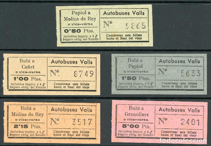 Coleccionismo Billetes de transporte: (L235) 5 BILLETES DE AUTOBUSES VALLS //  V33