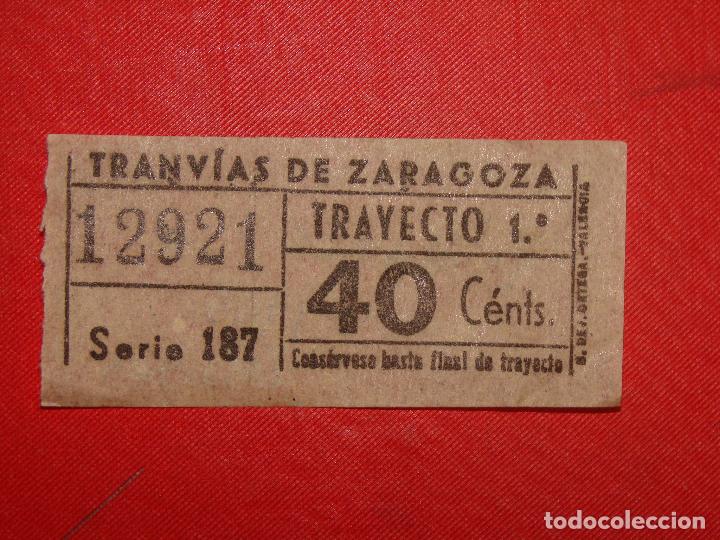 Collectionnisme Billets de transport: BILLETE TRANV&Iacute;A ZARAGOZA CAPIC&Uacute;A. , 1955 40 CTS. B 8
