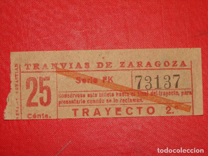 Collectionnisme Billets de transport: BILLETE TRANV&Iacute;A ZARAGOZA CAPIC&Uacute;A. , 1949 25 CTS. B 10