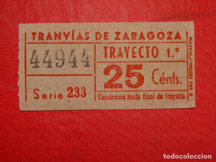 Collectionnisme Billets de transport: BILLETE TRANV&Iacute;A ZARAGOZA CAPIC&Uacute;A. , 1949 25 CTS. B 18