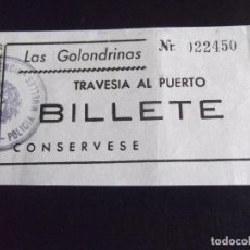 Coleccionismo Billetes de transporte: TRANSPORTE-V37-LAS GOLONDRINAS-TRAVESIA AL PUERTO