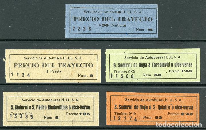 Coleccionismo Billetes de transporte: (L261) 5 BILLETES DE AUTOBUSES H. LL. S.A. // BULTOS // A&Ntilde;OS 40 // X44