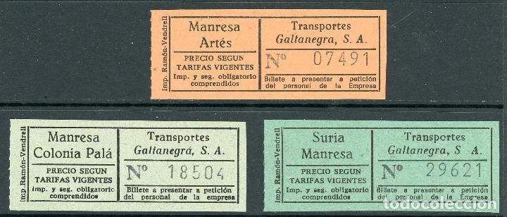 Coleccionismo Billetes de transporte: (L254) 3 BILLETES DE OMNIBUS DE TRANSPORTES GALTANEGRA //  A&Ntilde;OS 70 // X25